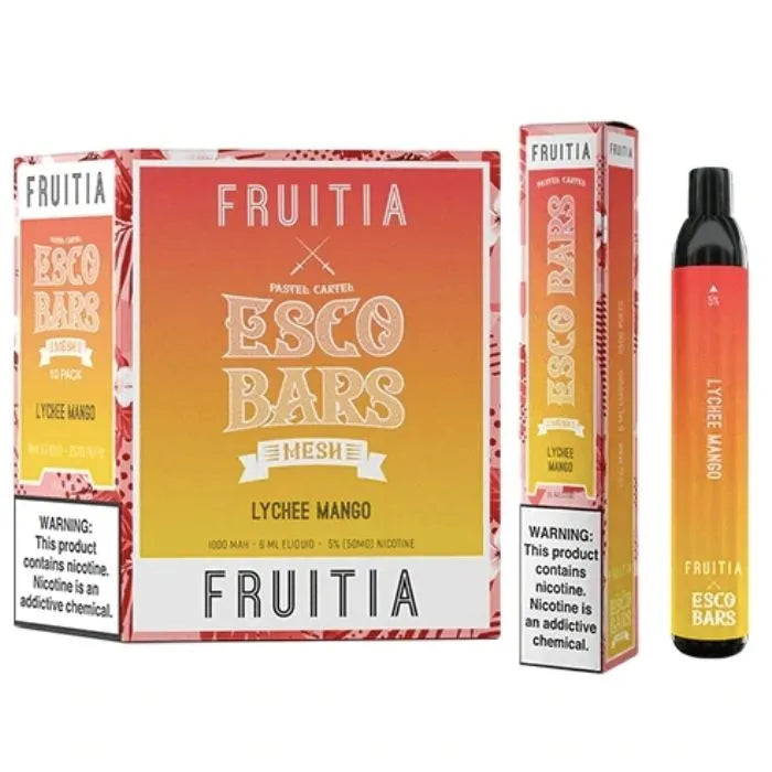 lychee-mango -EscoBarsFruitiaDisposableVapePen-2500Puffs