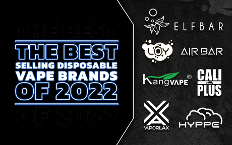logos of best selling disposable vape brands of 2022 at eJuiceDB
