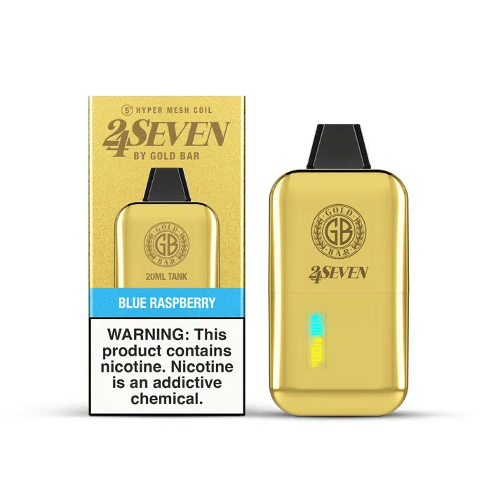 Blue-Raspberry-Gold-Bar-24Seven-24000-Puff-Vape