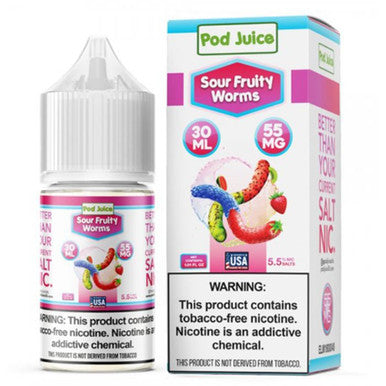 Sour Fruity Worms Nicotine Salt by Pod Juice