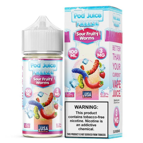 Sour Fruity Worms Freeze E-Liquid by Pod Juice