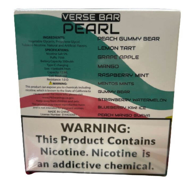 Verse Bar Pearl Variety Pack Disposable Vape - 7500 Puffs