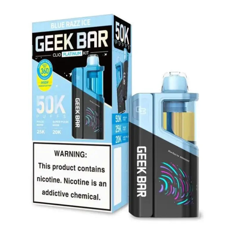 Blue Razz Ice Geek Bar Clio Platinum Kit Flavor