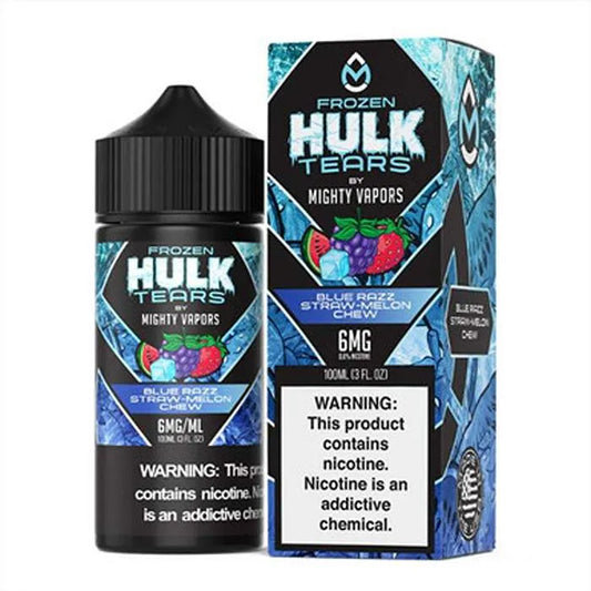 frozen-blue-razz-straw-melon-chew-vape-juice-by-hulk-tears-x-mighty-vapors