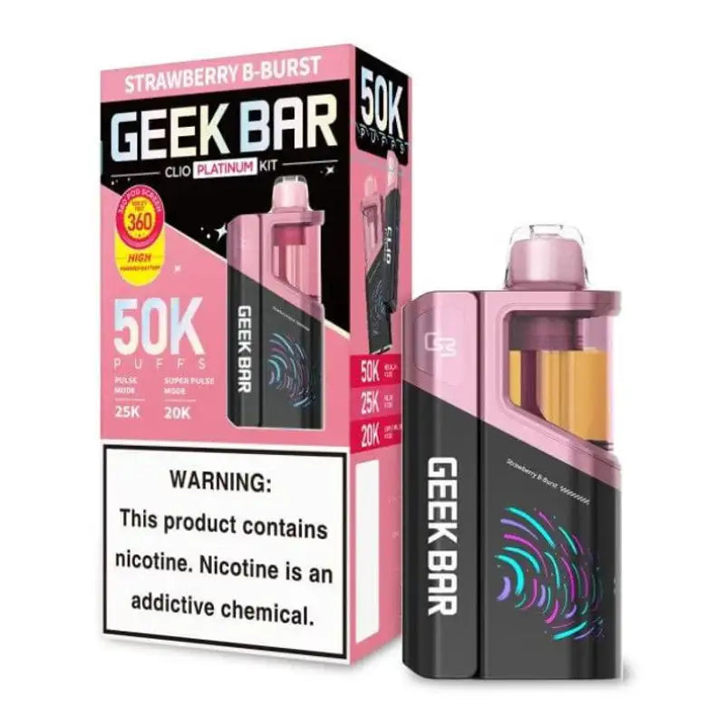 Strawberry B Burst Geek Bar Clio Platinum Kit Flavor