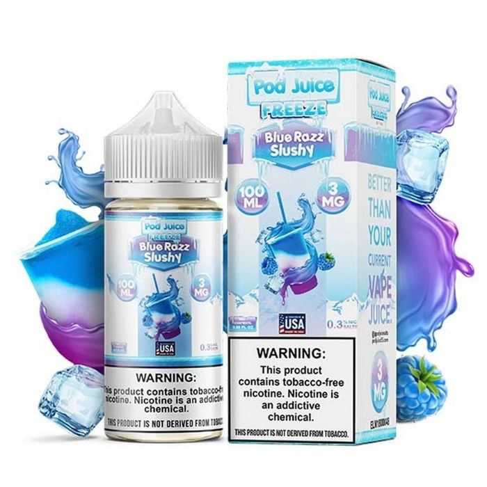 Blue Razz Slushy Freeze E-Liquid by Pod Juice
