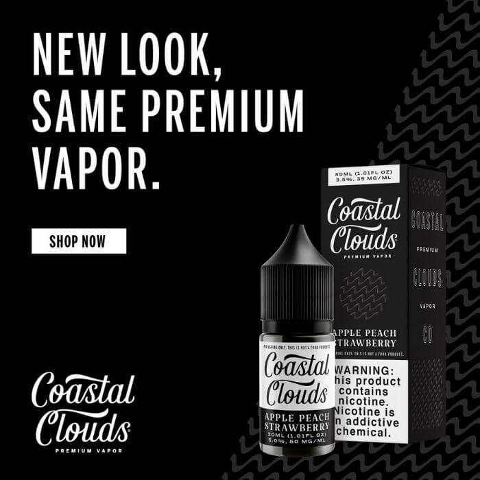 Iced Apple Peach Strawberry Confections E-Liquid by Coastal Clouds